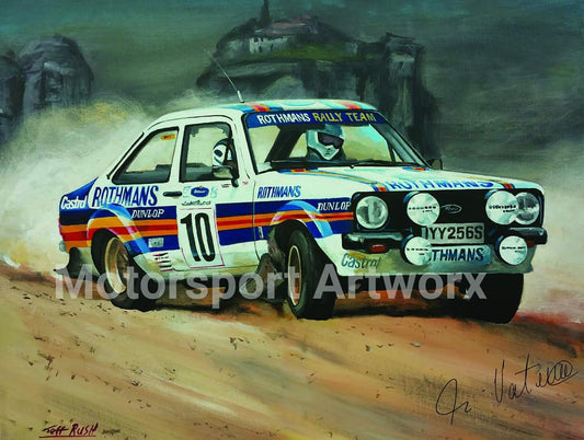 Ari Vatanen limited edition print by Jeff Rush with reproduced autograph